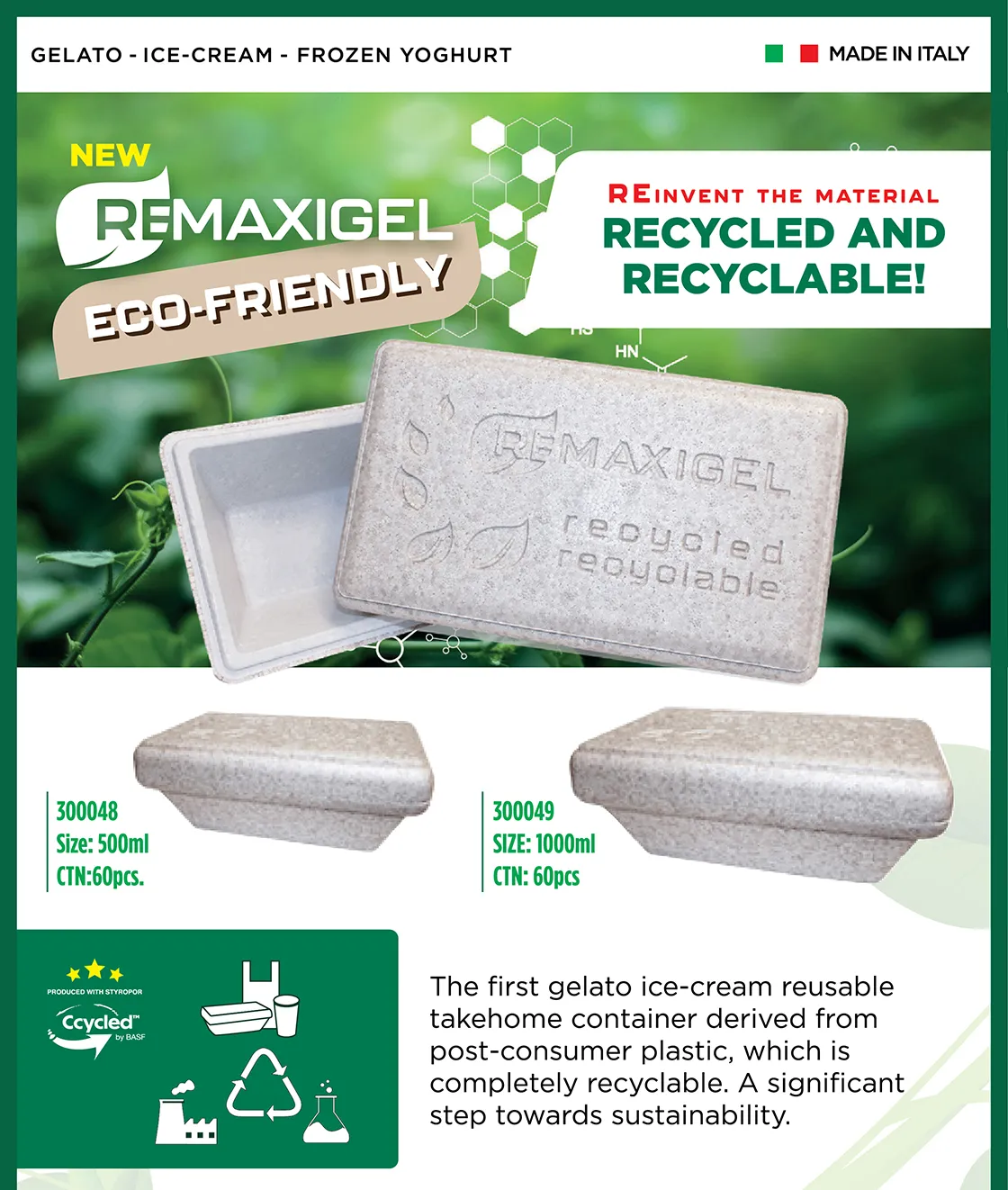 Majors Group The New Gelato Take Home Recycle and Recyclable container 2024