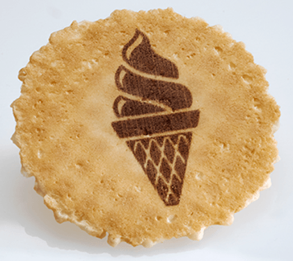 Majors Group Branding 4 Wafer disc printed with an ice cream cone design