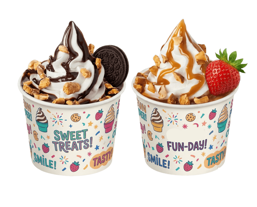 Gelato, Frozen Yoghurt & Soft Serve Machines, Ingredients & Display Cabinets 20 freepik keep everything fun graphic paper cup. 0001