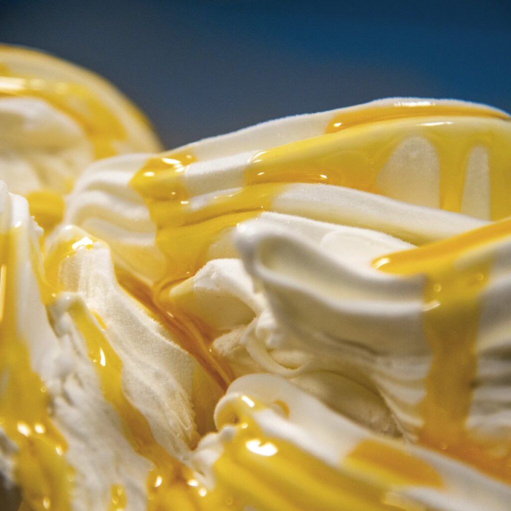 Gelato rippled with a Rubicone variegato