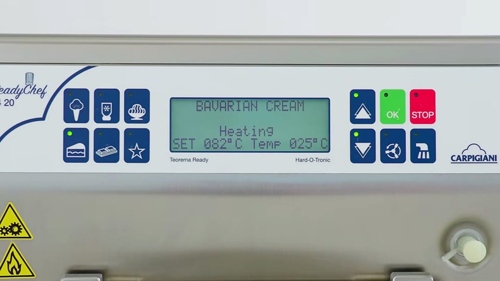 Carpigiani ReadyChef: Gelato, Pastry and Chocolate from One Batch Freezer 20 ReadyChef display during a heating cycle