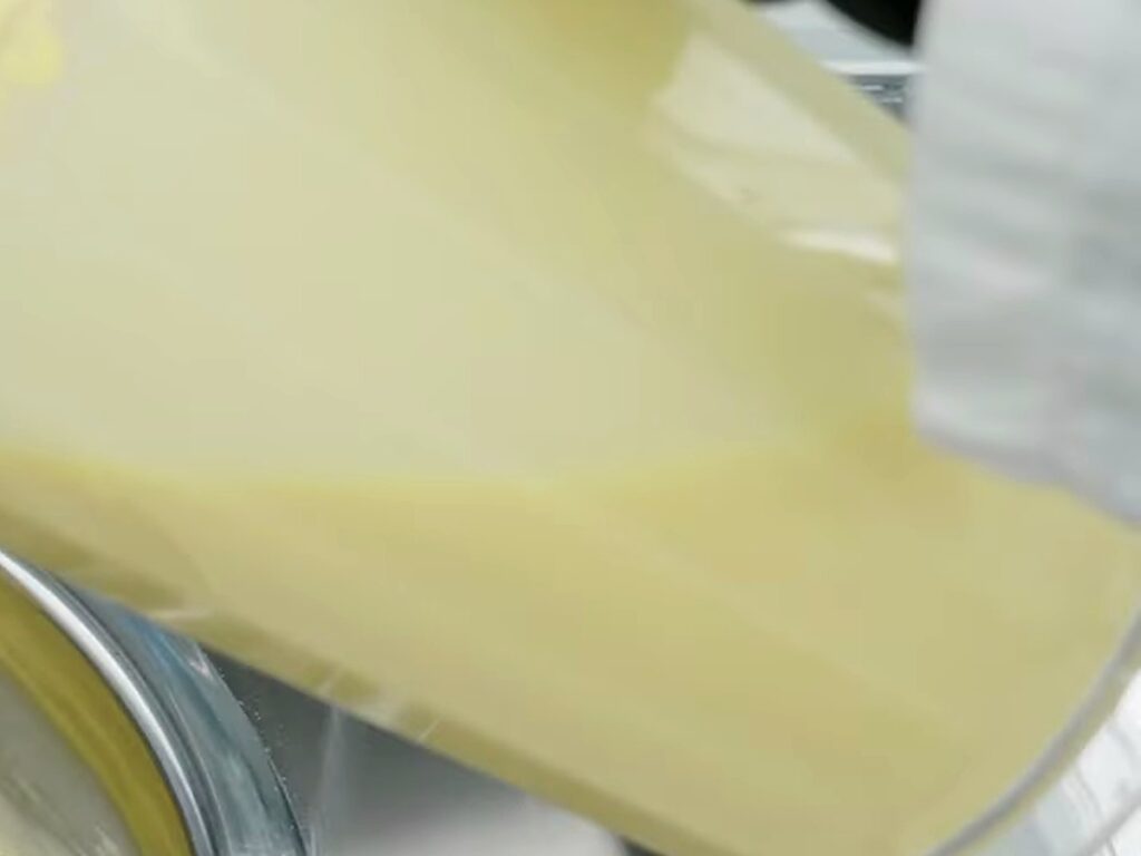 Carpigiani Synthesis: Make, Store and Serve Gelato in the Same Cylinder 13 Fresh mix poured from a jug into a part-full cylinder