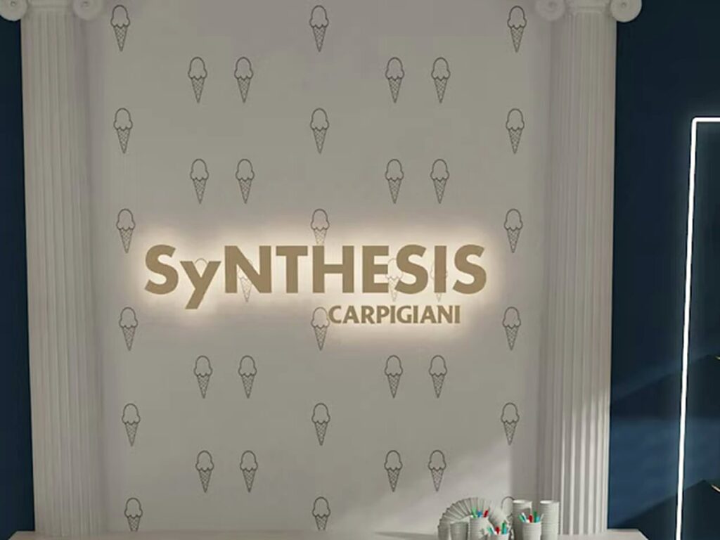 Carpigiani Synthesis: Make, Store and Serve Gelato in the Same Cylinder 17 Concept render of a restaurant with a Synthesis sign
