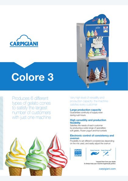 Carpigiani Colore 3 catalogue cover