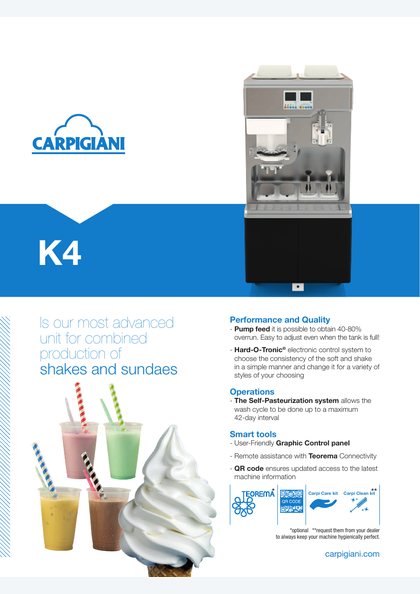 Catalogues and brochures 51 Carpigiani K4 catalogue cover