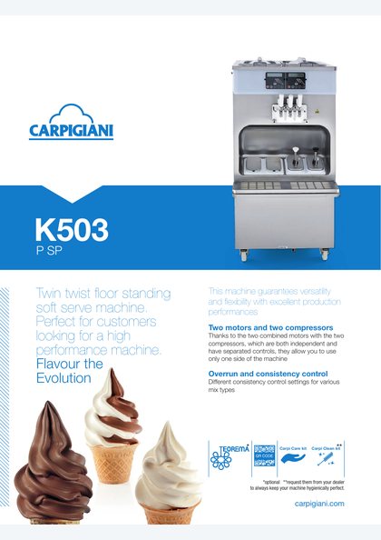 Catalogues and brochures 49 Carpigiani K503 P SP catalogue cover