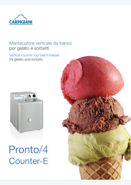 Catalogues and brochures 34 Carpigiani Pronto 4 Counter-E catalogue cover