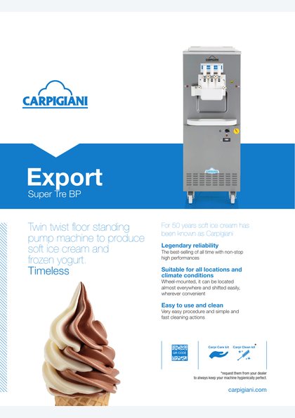 Catalogues and brochures 44 Carpigiani Super Tre BP catalogue cover