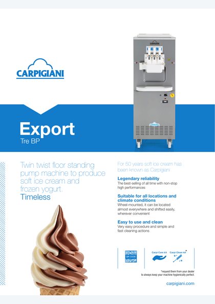 Catalogues and brochures 43 Carpigiani Tre BP catalogue cover