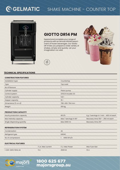 Catalogues and brochures 59 Gelmatic Giotto DR 14 catalogue cover