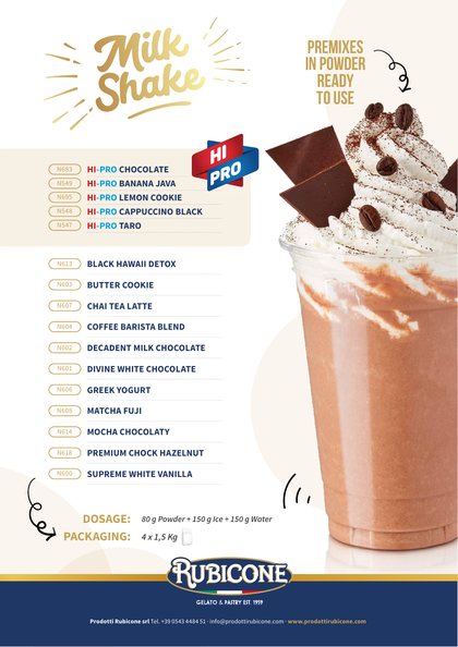 Rubicone milkshake line catalogue cover