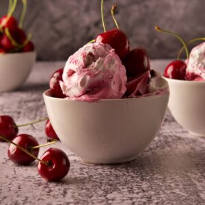 Cherry gelato made with Rubicone ingredients