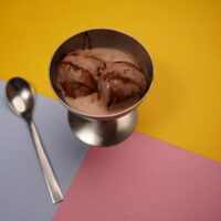 Chocolate gelato made with Rubicone ingredients