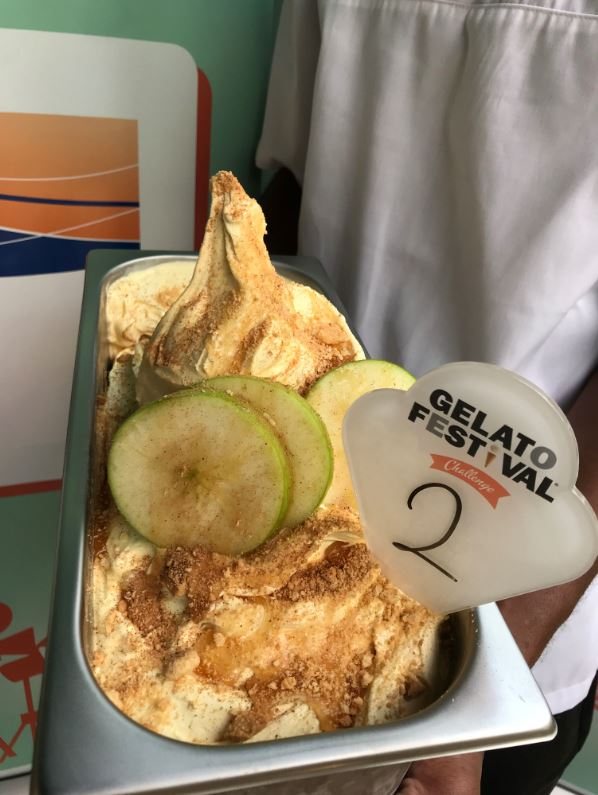 Four Flavours Selected at the Gelato Festival Challenge in Pretoria 4 Apple pie gelato with cookies