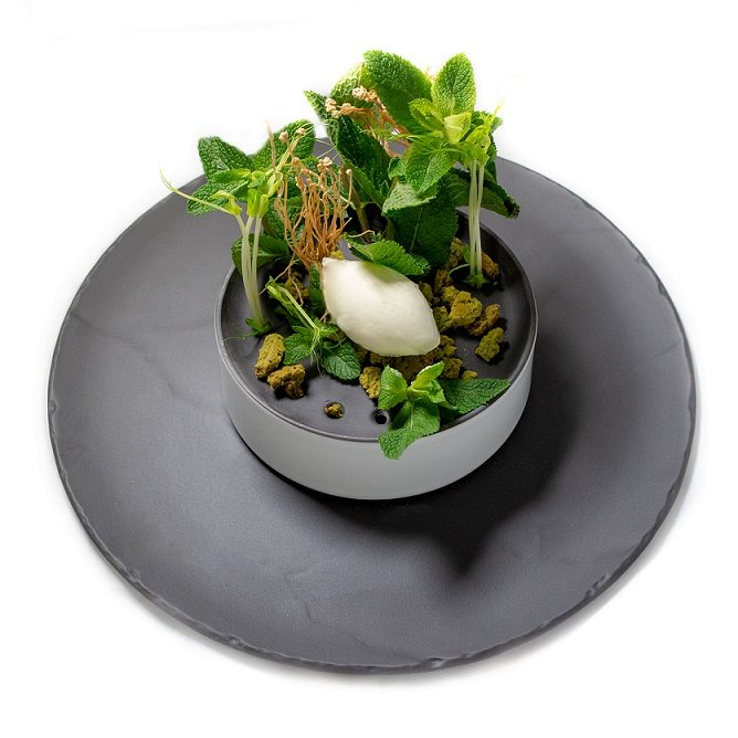 Gelato in Fine Dining: A Tailor-Made Course for Chefs 4 Gelato dessert plated for a fine-dining menu