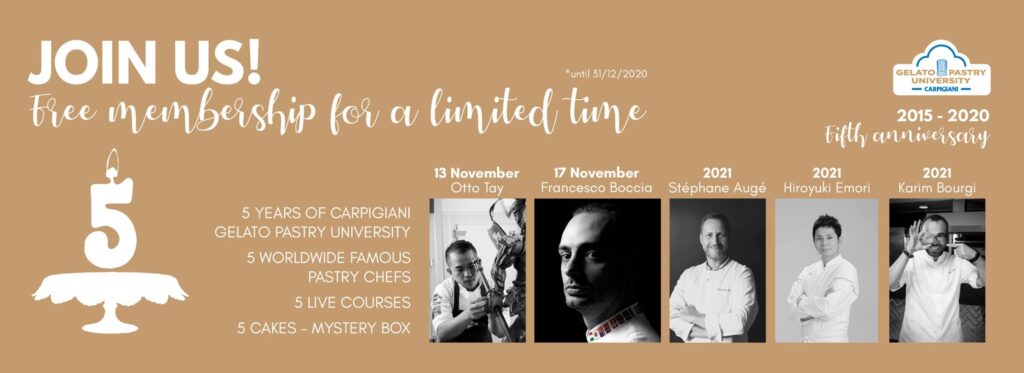 Gelato Pastry University Marks Five Years with a Masterclass Series 1 Gelato Pastry University 5th anniversary masterclass banner