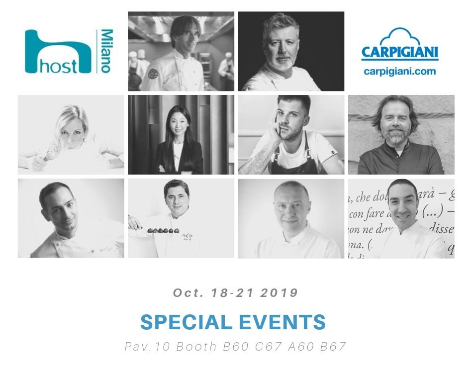 Host Milano 2019: Carpigiani's Chef Programme for Gelato 1 Collage of the chefs at the Carpigiani stand, Host Milano 2019
