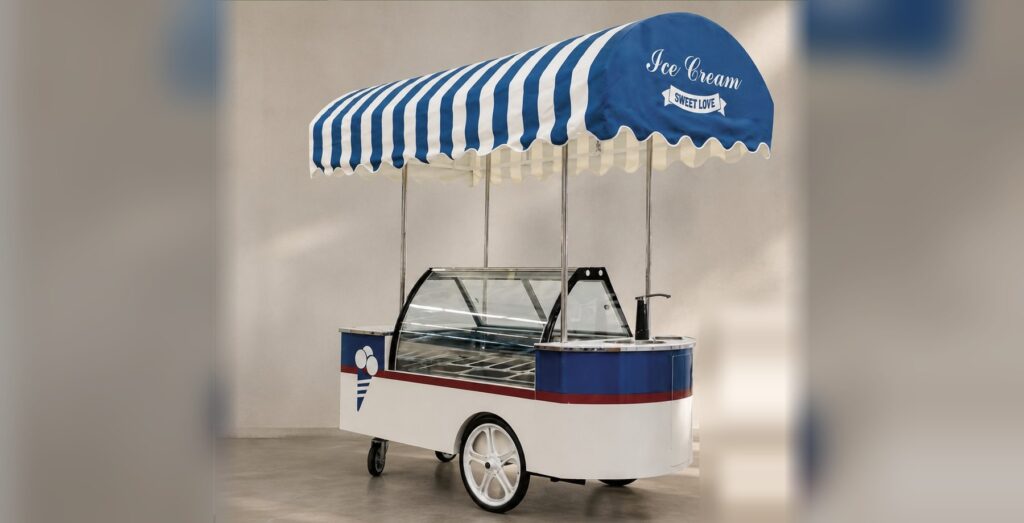 Battery Systems 6 Ice cream cart with display cabinet powered by a battery system