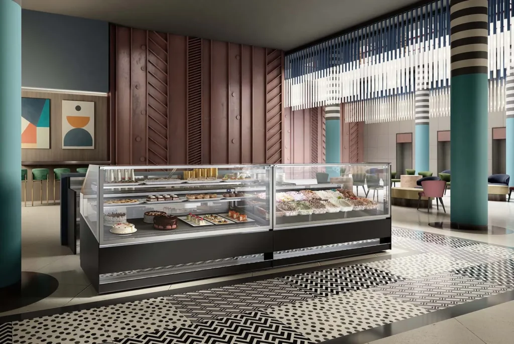 3D Show Pastry Display Cabinet 5 ISA 3D Show Pastry Display Cabinet installed in a store