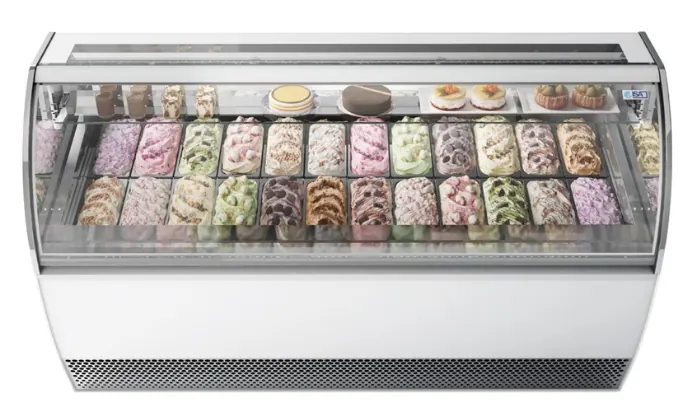Millennium 24 ST Gelato Display Cabinet 13 ISA Dual temperature: From gelato to pastry