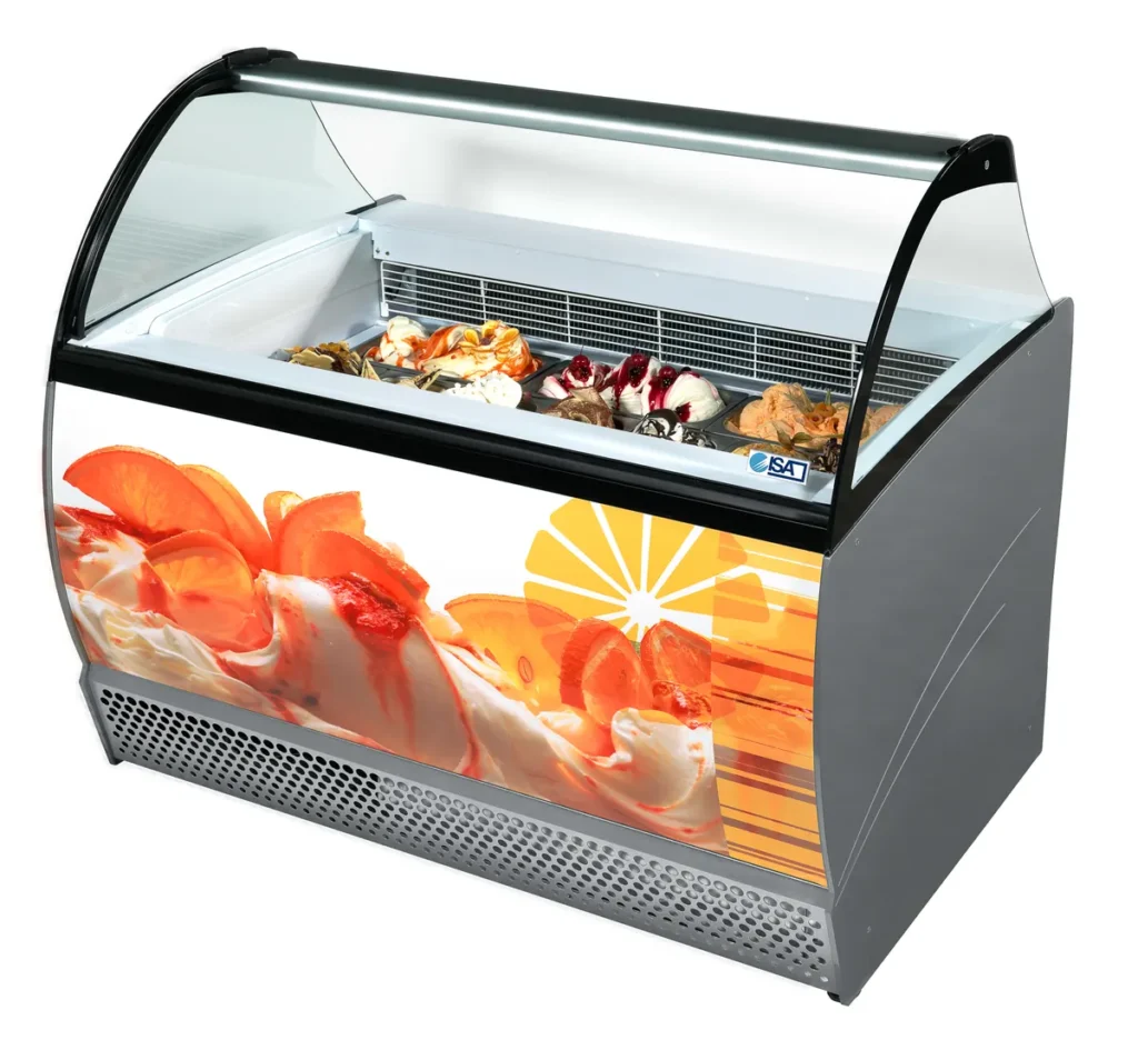 Isabella 10 LX Ice Cream Display Cabinet 6 ISA Construction: Static cooling with a storage cell