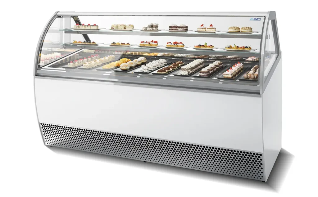 Millennium Pastry Display Cabinet 11 ISA Millennium Pastry pastry display cabinet installed in a store