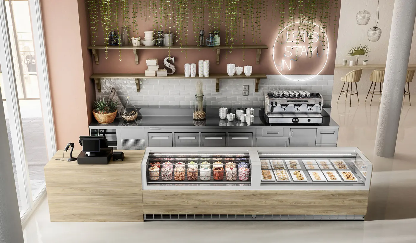 OneShow Gelato & Pastry Display Cabinet 3 ISA OneShow gelato & pastry display cabinet installed in a store