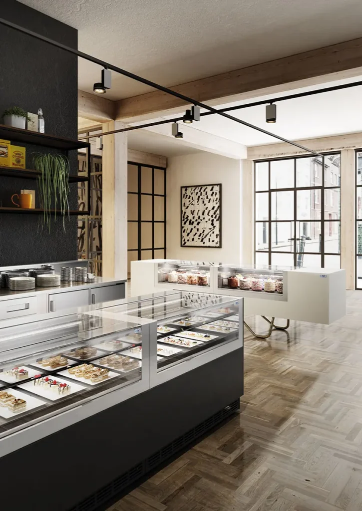 OneShow Gelato & Pastry Display Cabinet 8 ISA OneShow gelato & pastry display cabinet installed in a store