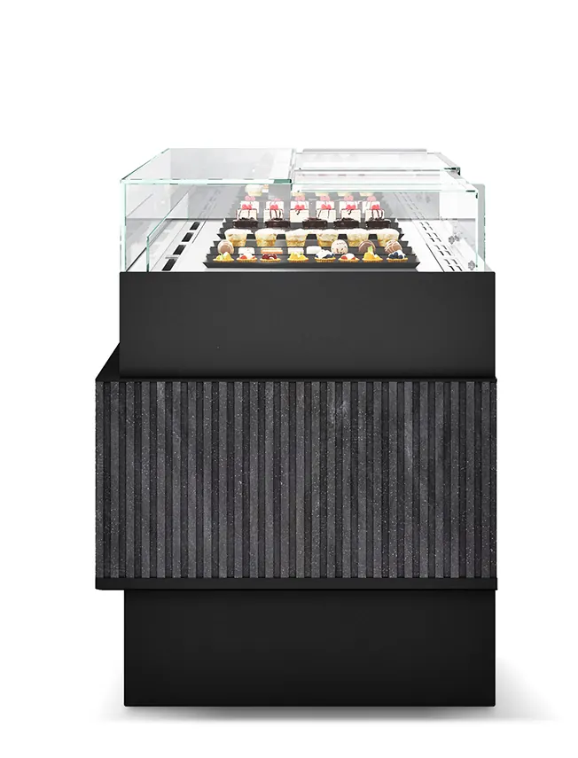 Pentagram Beta Pastry Display Cabinet 6 ISA Flat display: A continuous Solid Surface display