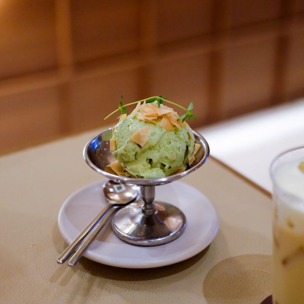 Matcha soft serve made with Rubicone ingredients