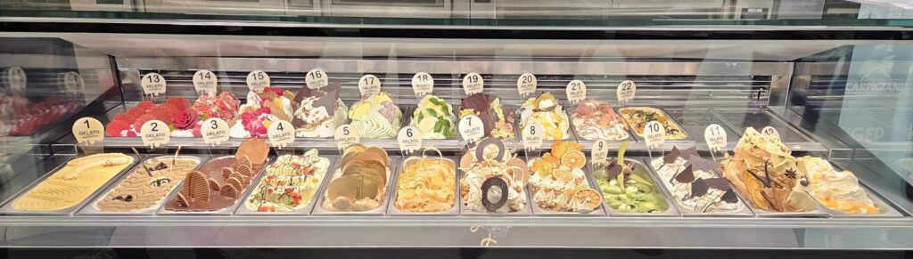 Gelato displayed at the Netherlands Challenge of Gelato Festival World Masters in Breda