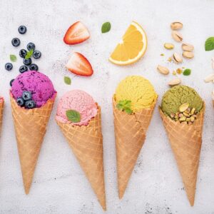 Orange gelato made with Rubicone ingredients