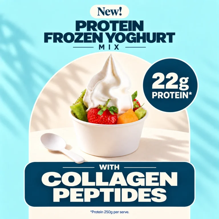 N238P Protein Frozen Yoghurt Mix: 22g protein per 250g serve, with collagen peptides
