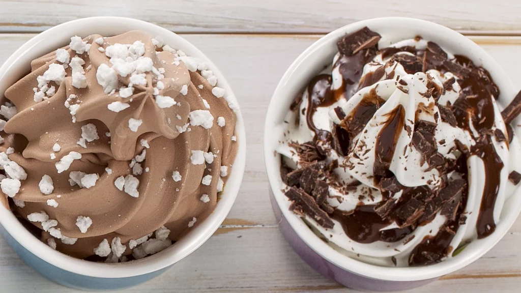 Chocolate soft serve cups made with Rubicone ingredients
