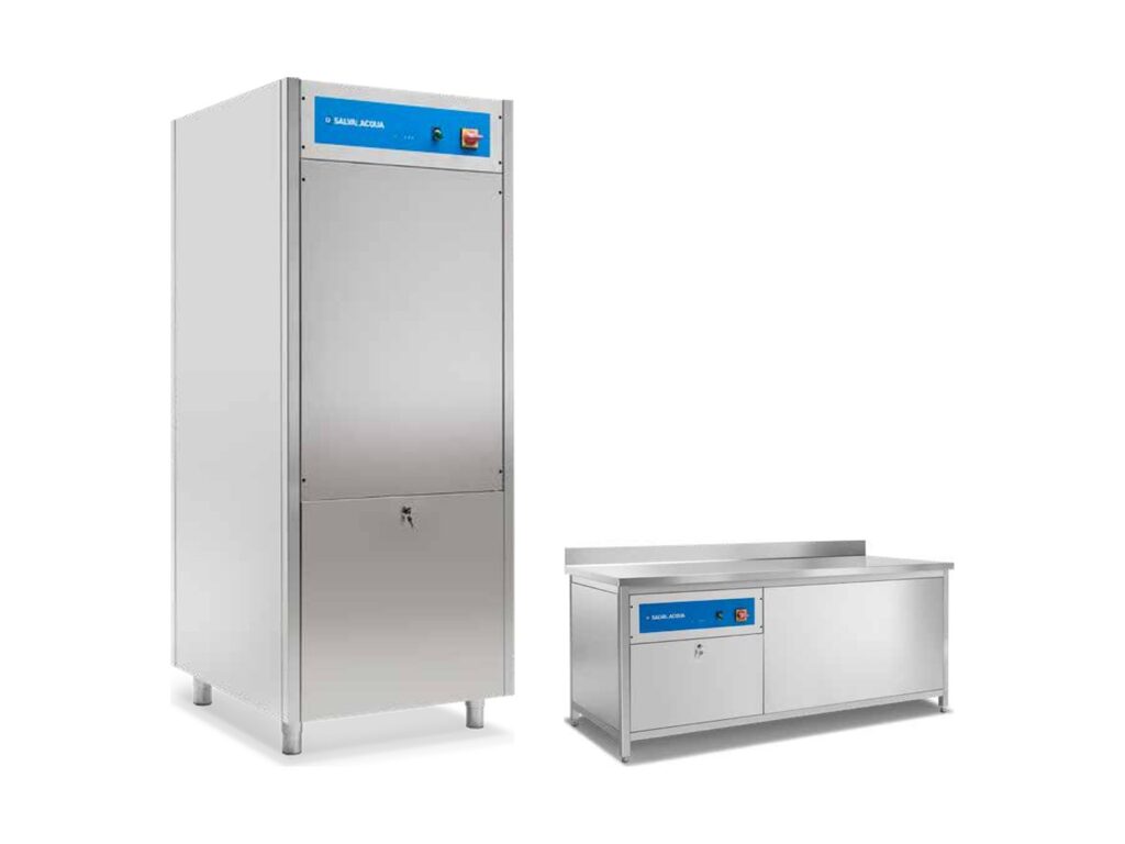 Gelato, Frozen Yoghurt & Soft Serve Machines, Ingredients & Display Cabinets 20 Salvalacqua water economisers: SLQ V cabinet and SLQ T bench unit