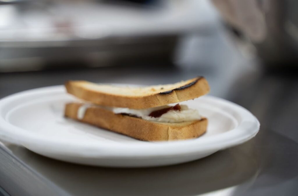 Simone Bonini and Gianni Tarabini on Gelato and Local Ingredients 4 Sandwich with brown butter ice cream, bitto cheese and Valtellina bresaola