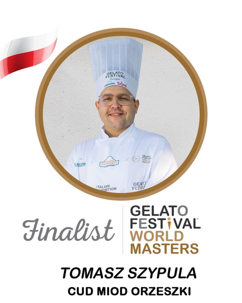 Tomasz Szypula Wins Poland's Gelato Festival World Masters Final 1 Winning Cud Miód Orzeski gelato by Tomasz Szypula, Poland