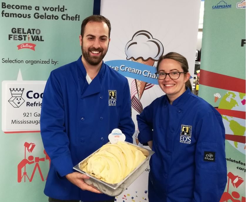 Toronto Challenge Winners: Cheese Board Gelato and Pumpkin Ice Cream 1 Winners of the Carpigiani Challenge in Toronto holding their awards