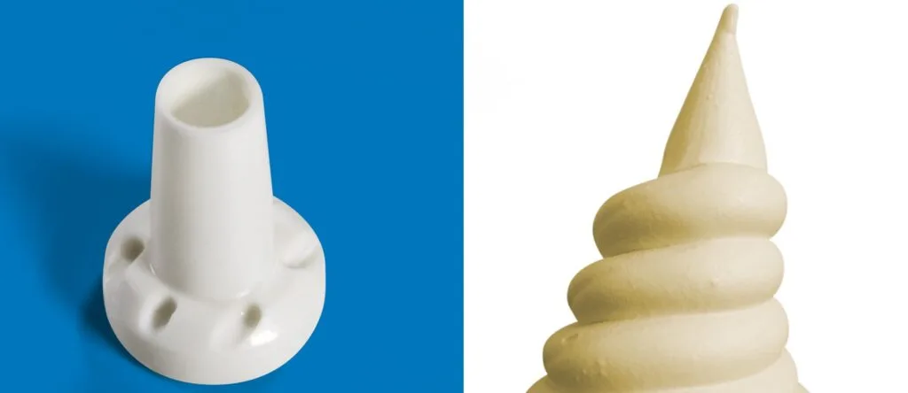 Round soft serve nozzle shape